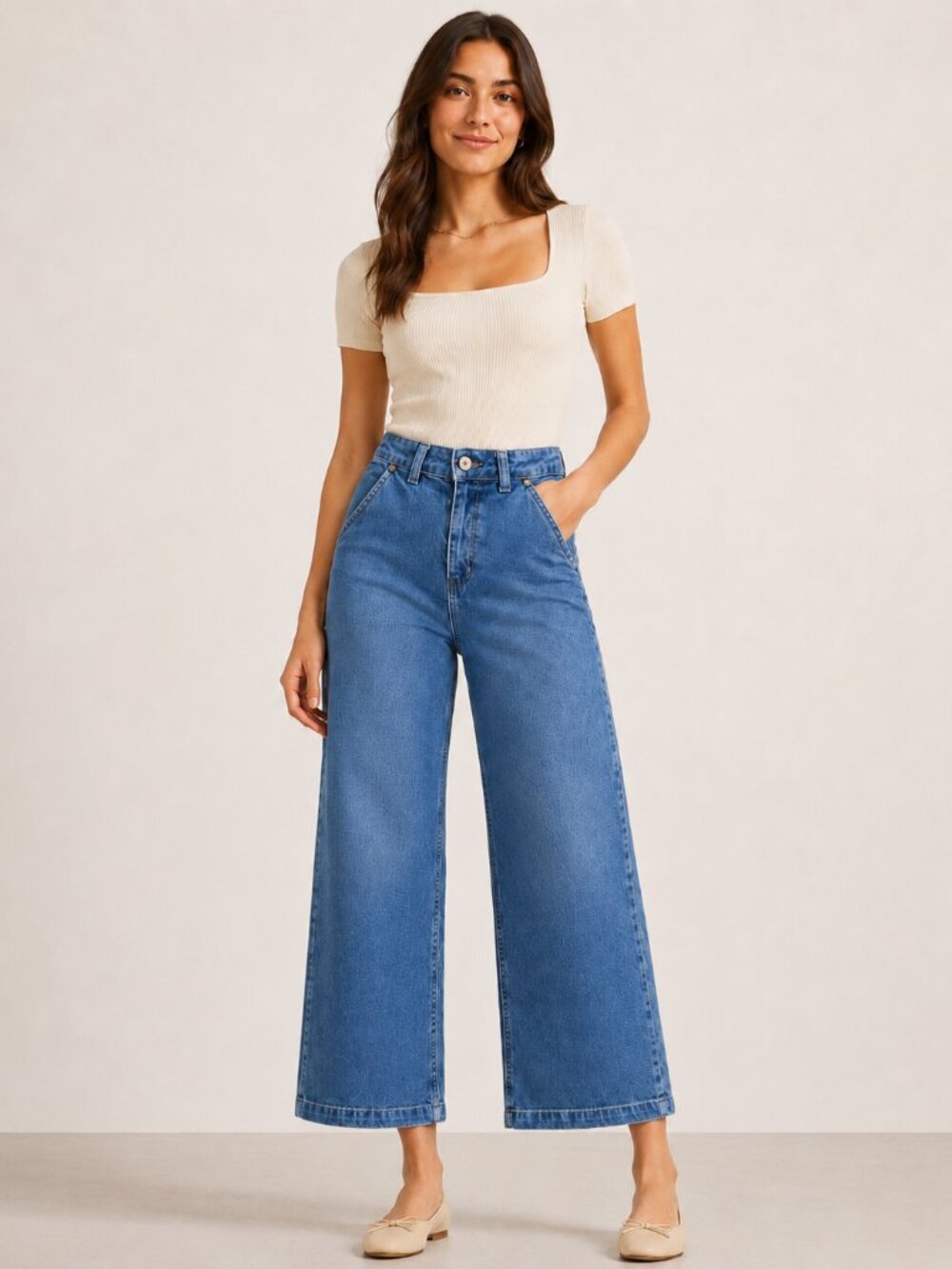 Chemistry Light Wash Wide Leg Cropped Jeans Size 28 Fits 27